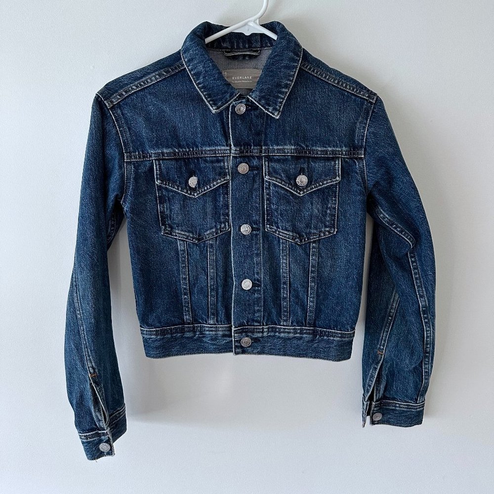 Everlane Women The Shrunken Cropped Denim Jacket Size XS